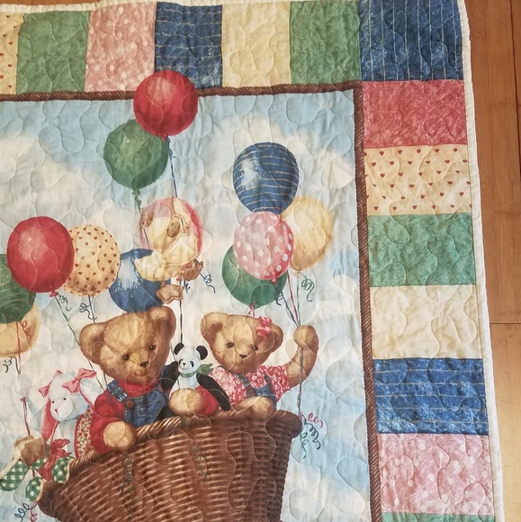 Blue jean teddy bear childs quilt  34 x 40in - Picture 4 of 4
